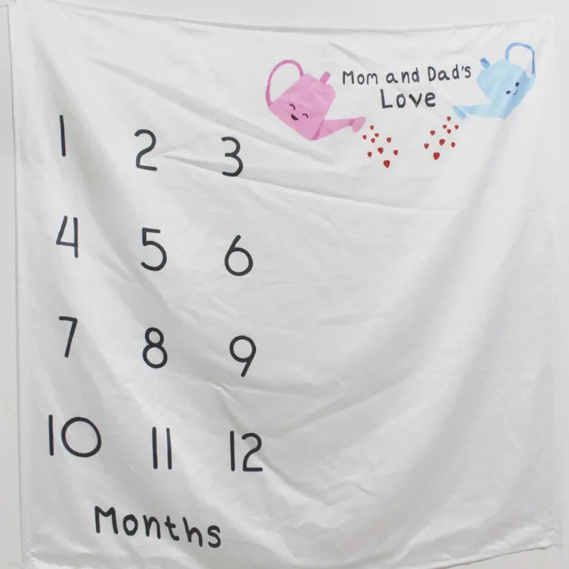 Newborn Baby Milestone Blankets Monthly Photography Blanket Infant Baby Milestone Blanket Photo Photography