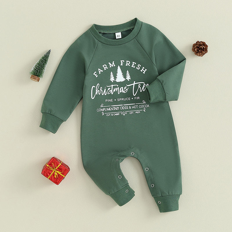 Lioraitiin 0-18M Newborn Baby Boy Girl Fall Romper Long Sleeve Letter Printed Crew Neck Jumpsuit Red Green Clothing