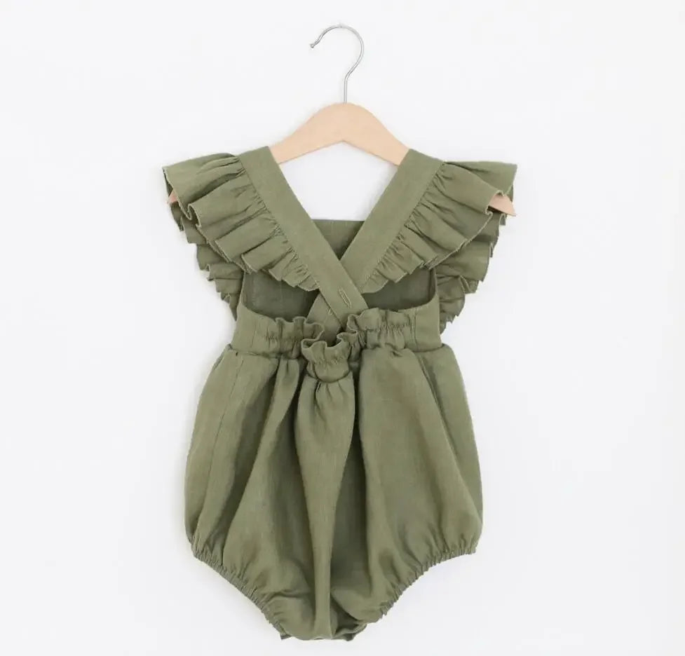 Summer Newborn Infant Baby Girls Rompers Ruffles Sleeveless Strap Romper Playsuit Jumpsuit