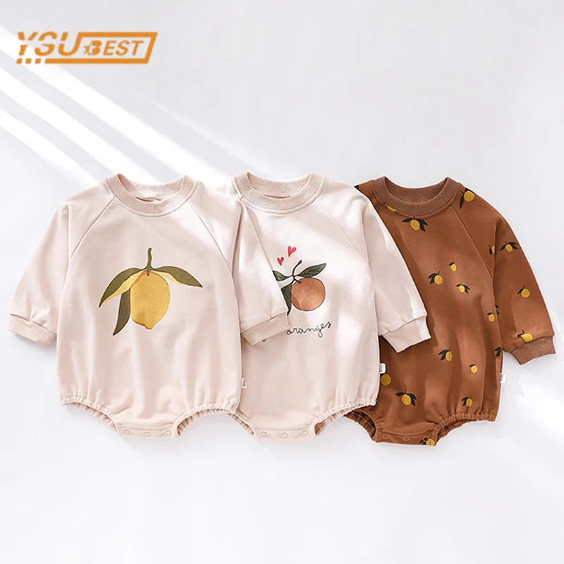 Cute Kids Baby Rompers Infant Baby Boys Girls Long Sleeve Printing Jumpsuit Children Boys Girls Rompers Clothes