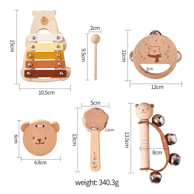 Montessori Toys Baby Music Toys Musical Instrument Baby 0 3 Years Toys Wooden Educational Toys Bear Xylophone Children toys